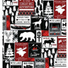 Great Outdoors Cabin Life in Red and Black - 1/2 Yard Increments, Cut Continuously - by Kanvas Studio for Bernatex Fabrics