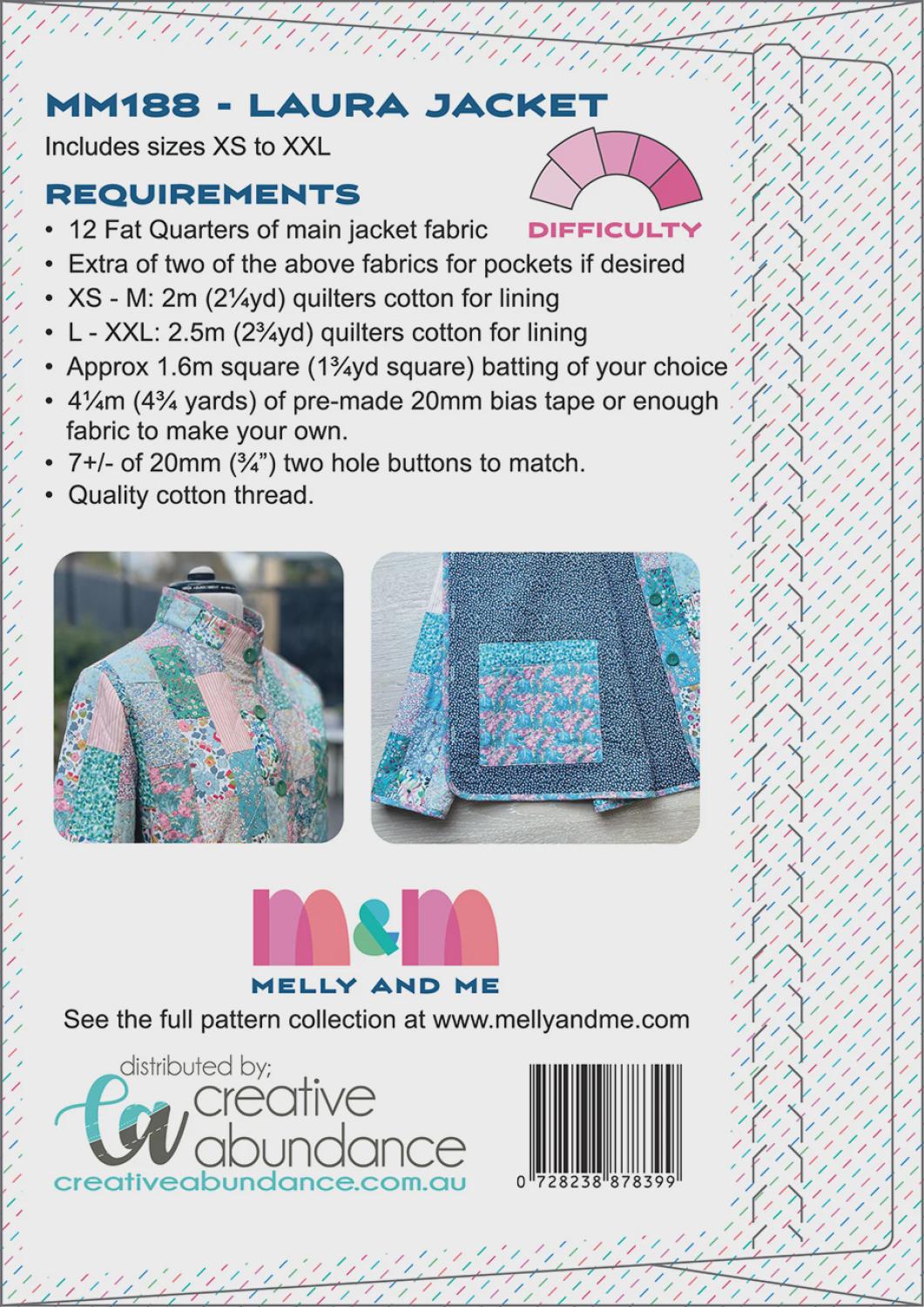 Laura Jacket Quilted Coat Pattern by Melly & Me