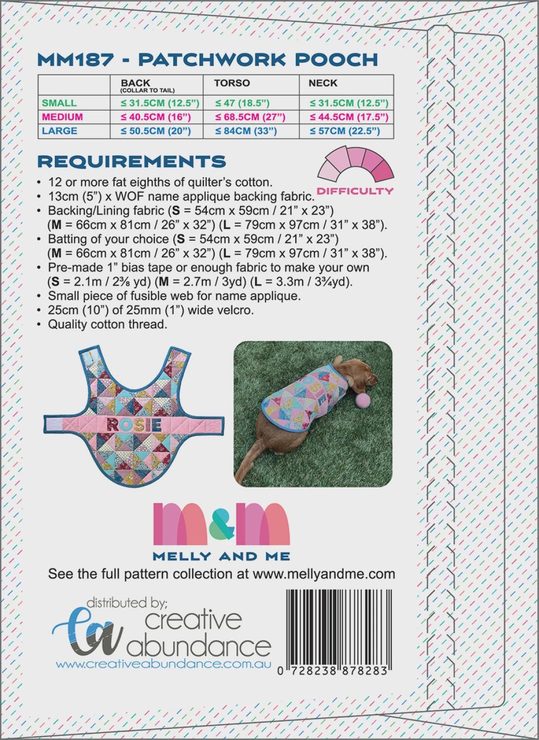 Patchwork Pooch Dog Coat Pattern by Melly & Me
