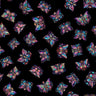 Night Flight Butterfly Toss in Black- 1/2 Yard Increments, Cut Continuously - by Morris Creative Group for QT Fabrics