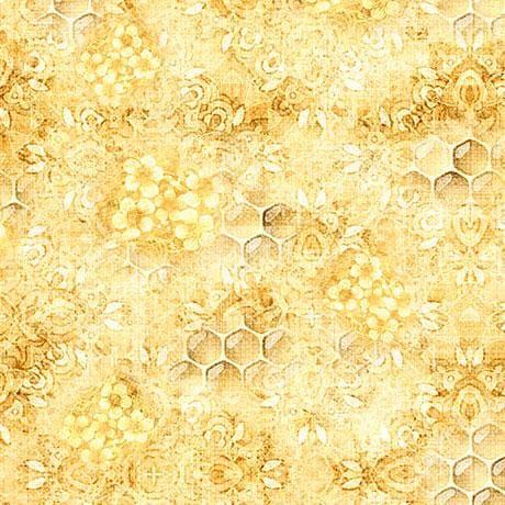 Buzz, Buzz, Buzz Honeycomb Blender in Maize - 1/2 Yard Increments, Cut Continuously - by Morris Creative Group for QT Fabrics