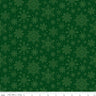 Poinsettias at Christmas Snowflakes in Green- 1/2 Yard Increments, Cut Continuously - by Jennifer Bosworth for Riley Blake Designs