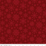 Poinsettias at Christmas Snowflakes in Red- 1/2 Yard Increments, Cut Continuously - by Jennifer Bosworth for Riley Blake Designs