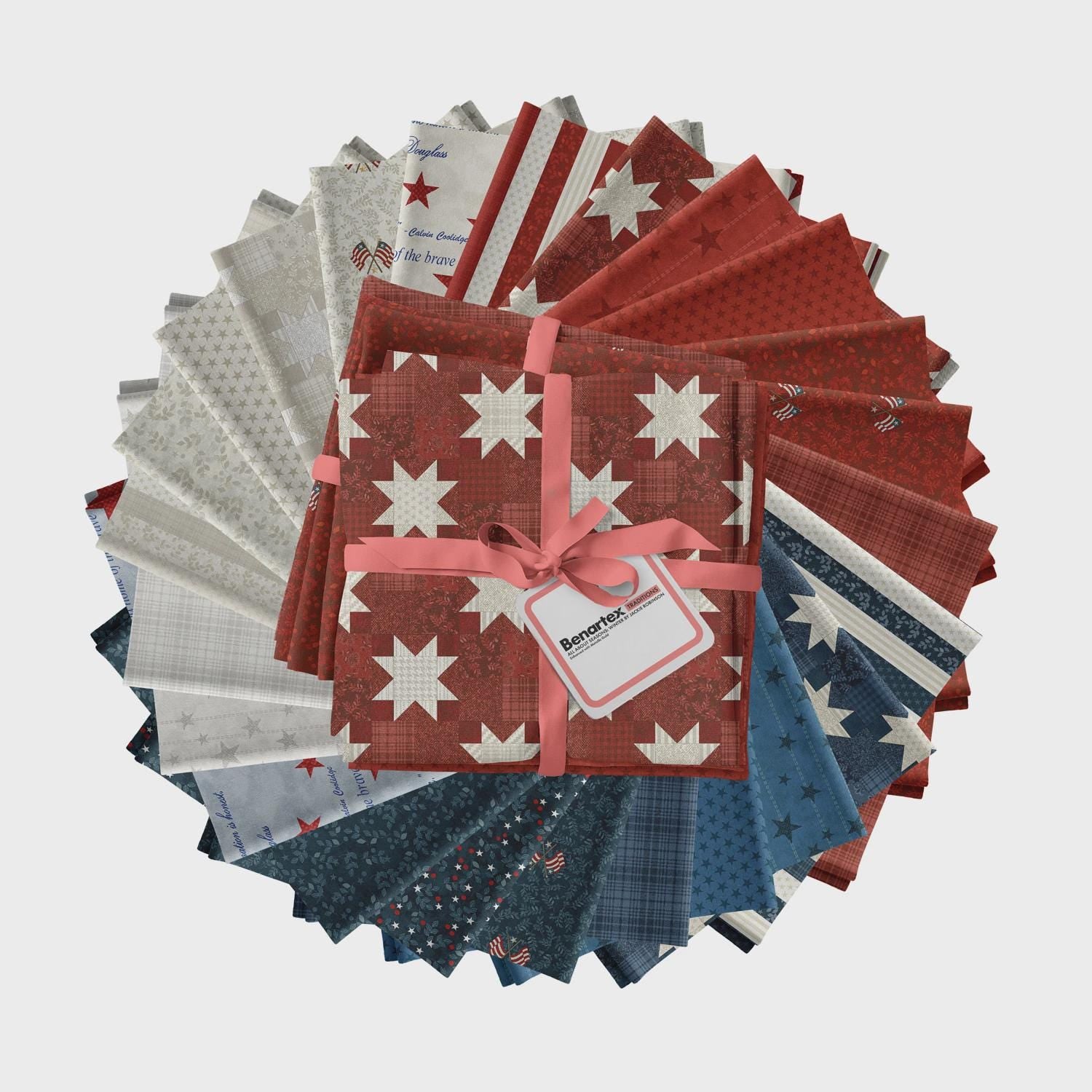 American Valor 24 pc Fat Quarter Bundle - by Cheryl Haynes Collection for Benartex Fabrics