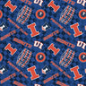 NCAA-Illinois Blue Canvas Duck Cloth Cotton - 1/2 Yard Increments, Cut Continuously - by Sykel Enterprises