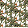 Northern Christmas Snowmen in Green - 1/2 Yard Increments, Cut Continuously - by Teresa Kogut for Riley Blake Designs