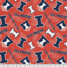NCAA University of Illinois Tone on Tone Cotton - 1/2 Yard Increments, Cut Continuously - by Sykel Enterprises