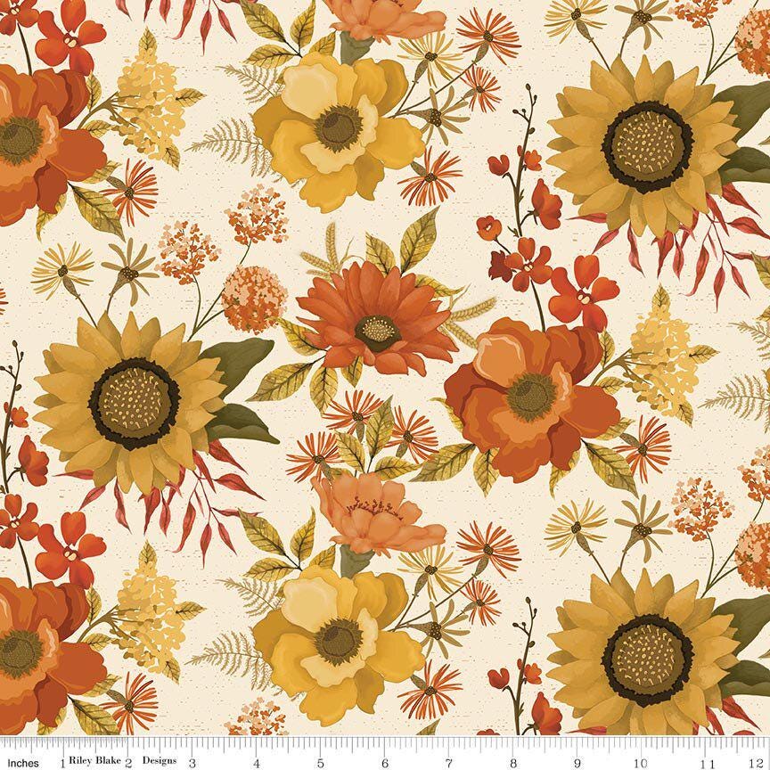 Bountiful Main in Cream - 1/2 Yard Increments, Cut Continuously - by Sandy Gervais for Riley Blake Designs