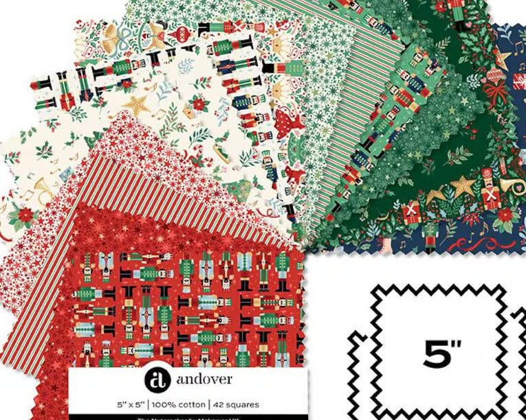 The Nutcracker Charm Pack by Makower UK Collection for Andover Fabrics