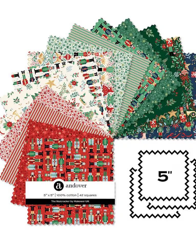 The Nutcracker Charm Pack by Makower UK Collection for Andover Fabrics