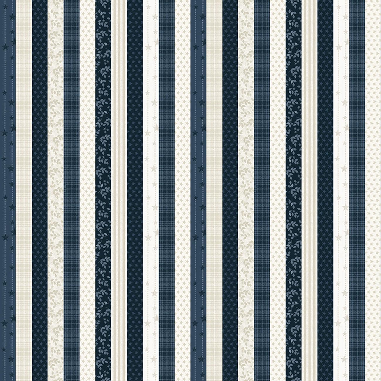 American Valor Patriotic Stripe in Navy - 1/2 Yard Increments, Cut Continuously - by Cheryl Haynes Collection for Benartex Fabrics