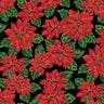 Poinsettias at Christmas Main in Black Foil- 1/2 Yard Increments, Cut Continuously - by Jennifer Bosworth for Riley Blake Designs