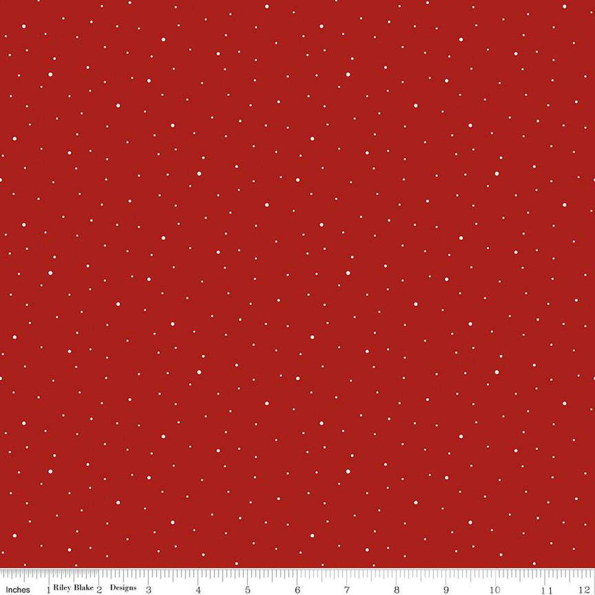 3 Yd Cut 108" Barn Red Dapple Dot Backing by Riley Blake Designs