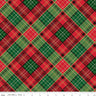 Poinsettias at Christmas Plaid in Multi Foil- 1/2 Yard Increments, Cut Continuously - by Jennifer Bosworth for Riley Blake Designs