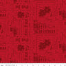 Poinsettias at Christmas Text in Red- 1/2 Yard Increments, Cut Continuously - by Jennifer Bosworth for Riley Blake Designs