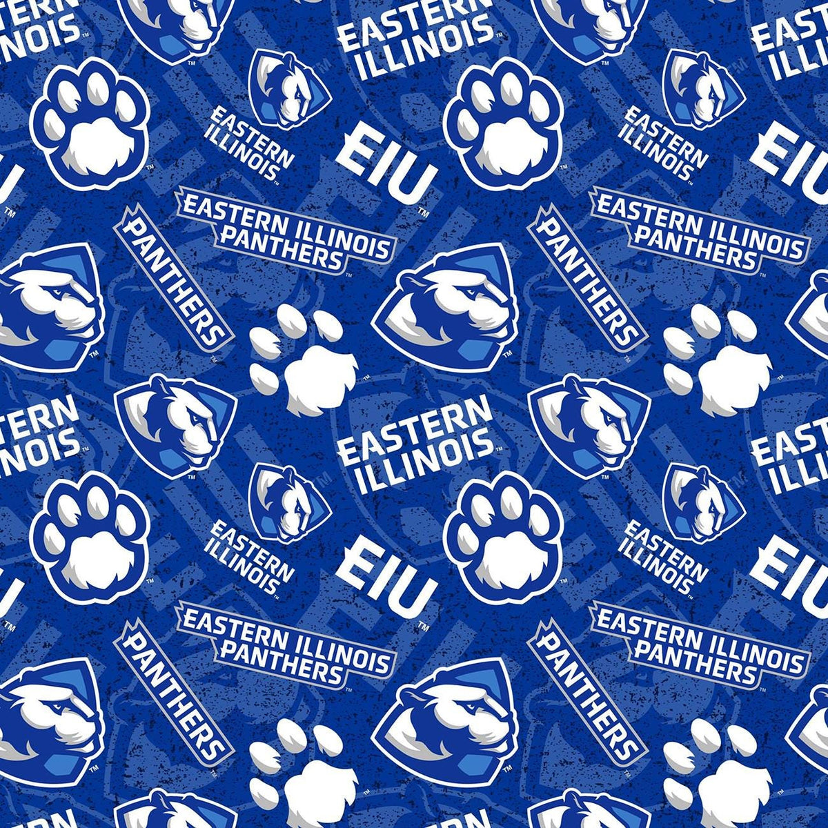 NCAA- Eastern Illinois University Tone on Tone Cotton - 1/2 Yard Increments, Cut Continuously - by Sykel Enterprises
