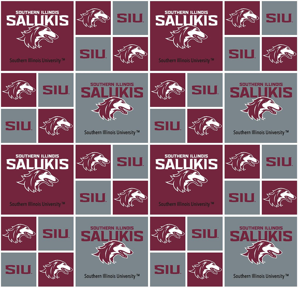 NCAA- Southern Illinois University Cotton - 1/2 Yard Increments, Cut Continuously - by Sykel Enterprises