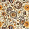 Sunflower Serenade Sunflower Paisley in Ecru- 1/2 Yard Increments, Cut Continuously - by Morris Creative Group for QT Fabrics