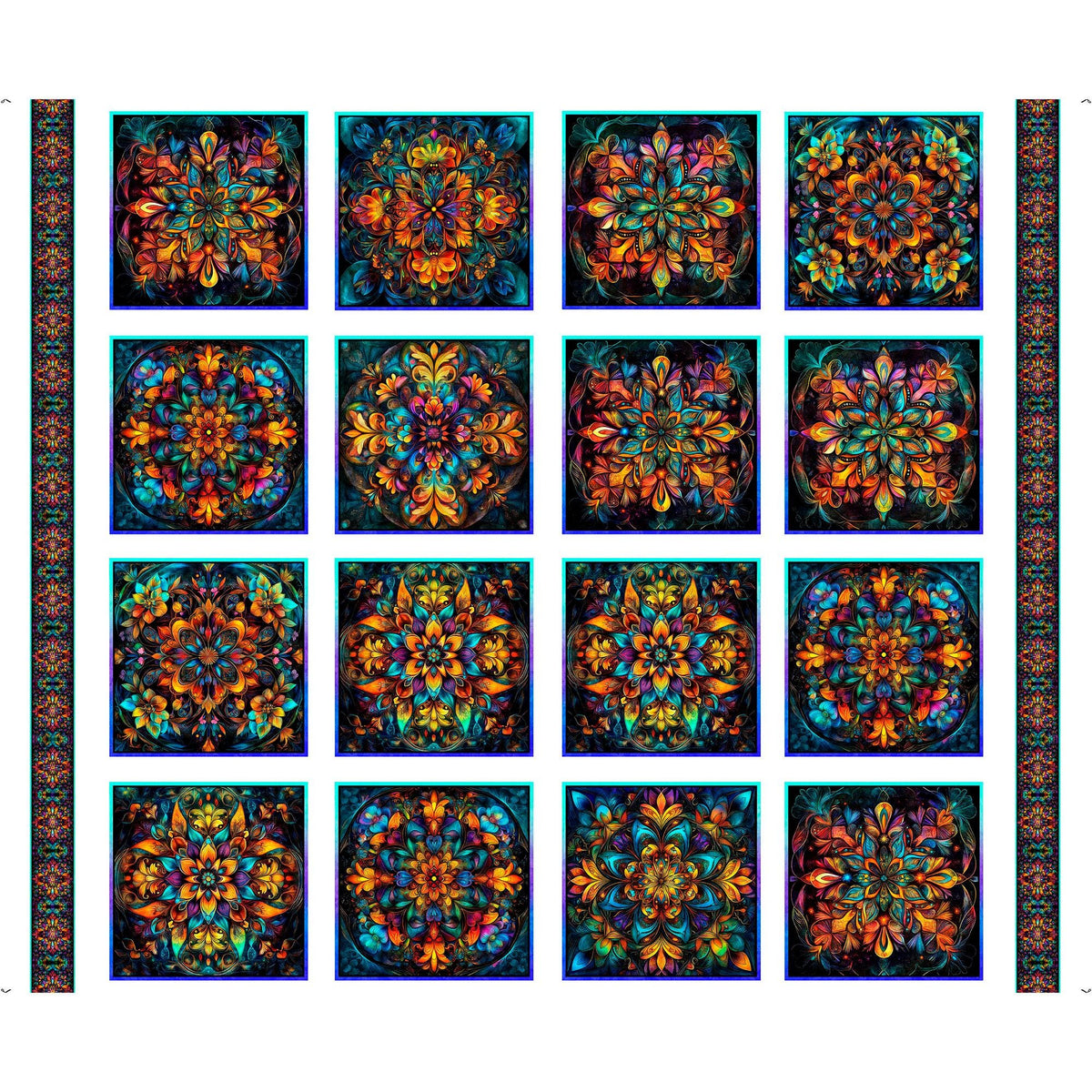Flight of the Hummingbird Stained Glass Picture Patches- 1/2 Yard Increments, Cut Continuously - by Morris Creative Group for QT Fabrics