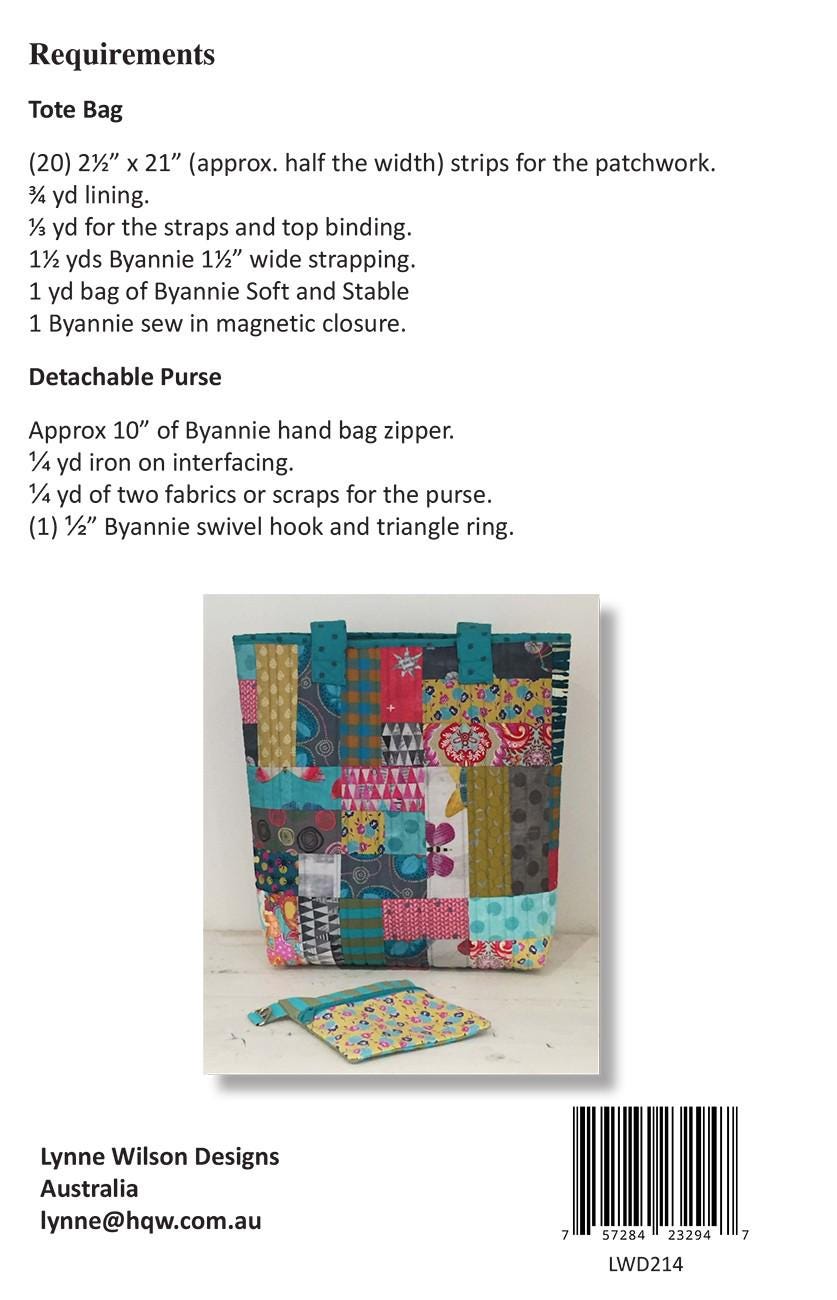 Everyday Tote Pattern by Lynne Wilson Designs