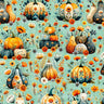Harvest Hollow Pumpkin Patch in Dusty Aqua- 1/2 Yard Increments, Cut Continuously - by Morris Creative Group for QT Fabrics