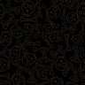 Creepin' It Real Stitched Skulls in Black- 1/2 Yard Increments, Cut Continuously - by QT Fabrics