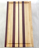 10"x18" Maple and Purple Heart Edge Grain Cutting Board