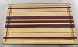 11.25"x18" Maple, Cherry, and Purple Heart Edge Grain Cutting Board