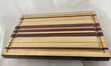 11.25"x18" Maple, Cherry, and Purple Heart Edge Grain Cutting Board