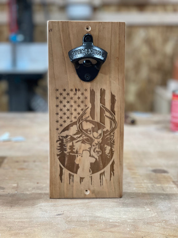 Deer Hunter Laser Engraved Bottle Opener