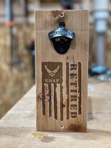 US Air Force Retired Laser Engraved Bottle Opener