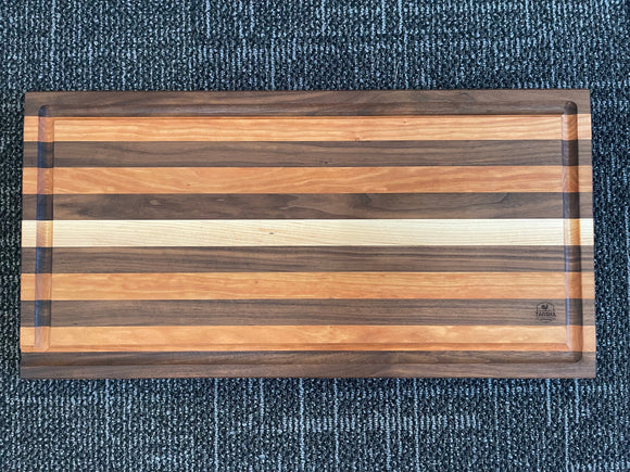 12”x24”x1.25” Cherry, Walnut and Maple Edge Grain Cutting Board